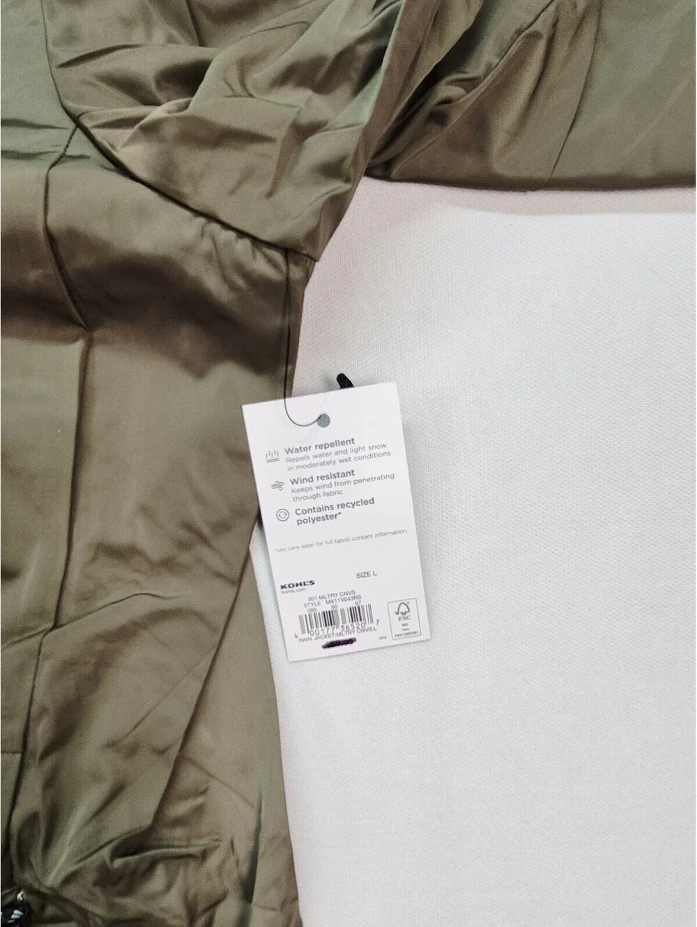 FLX Men's Large Wind/ Rain Resistant Golf Pullover Jacket NWT